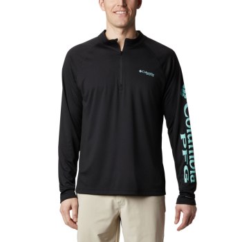 Columbia Pullover Heren, PFG Terminal Tackle 1/4 Zip Zwart, 12JOYBGNH